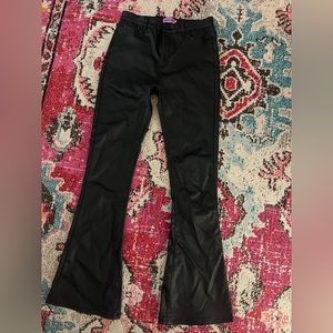 Viral Edikted black leather flared pants!!
